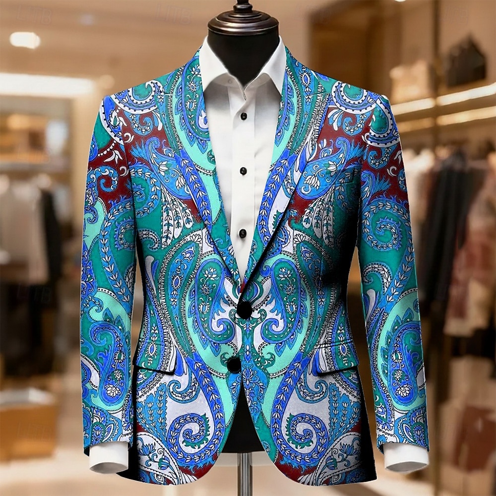Per uomo Paisley Giacca blazer Cappotto Confortevole Traspirante Artistico Casual Casuale Quotidiano Festival Stampa 3D Bottoni Autunno & Inverno Dentellato Manica Lunga Blu Rosso Verde del 2026 a $85.99 –P2