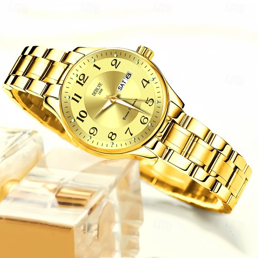 Női Óra Divatos és Kasuális Elegáns Női Díszítő Óra Két Naptárral Éjjeli Fény Kijelzés A Legjobb Anyák Napi Ajándék Választás Nőknek 2026 - $18.99 –P6