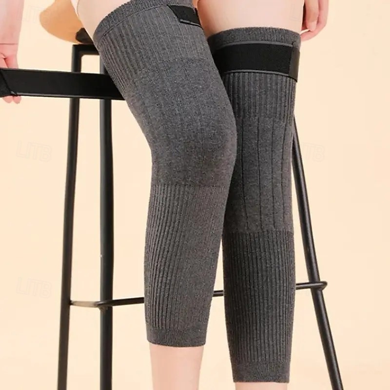 1 Pair Heavy-Duty Winter Knee Warmers with Adjustable Anti-Slip Pads & Plush - Thickened Unisex Leg Gaiters for Men & Women Skiing Cold Weather (Grey Textile Knee Cover) 2026 - $15.99 –P7