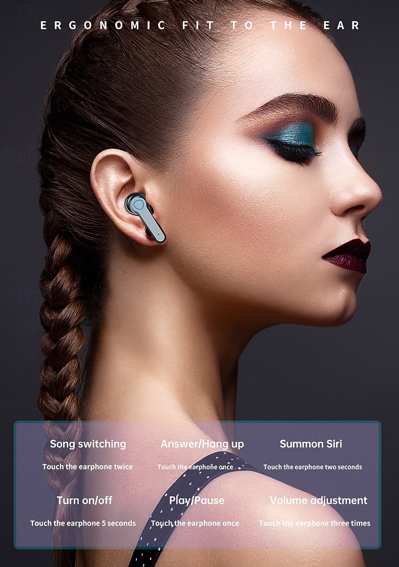 9D стерео Bluetooth наушники TWS беспроводные Bluetooth 5.1 наушники водонепроницаемая спортивная гарнитура с шумоподавлением внутриканальные наушники с зарядным кейсом подарок на День Святого 2026 - $19.99 –P3