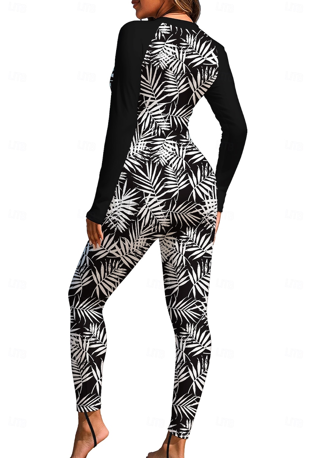 Per donna Standard Top sottomuta Rash Guard completo per il corpo Costume da surf intero Floreale Tropicale Con zip con reggiseno incorporato Cerniera Frontale Protezione Solare UV Coppa larga UPF50+ del 2026 a $49.99 –P2