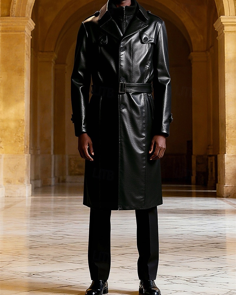 Ανδρικά Jeci Piele Μπουφάν Biker Μπουφάν μοτοσικλέτας Διακοπές Καθημερινά Αντιανεμικό Διατηρείτε Ζεστό Τσέπη Φθινόπωρο Χειμώνας Σκέτο Μοντέρνα Κλασσικό Πέτο Μακρύ Μαύρο Σακάκια 2026 - $102.99 –P1