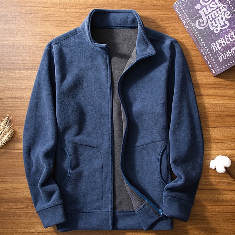 Homme Sweat-shirt Sweat zippé Sweat-shirt zippé Sweat-shirt en polaire Sweat-shirt entièrement zippé Bleu Noir Jaune Vert Gris Col montant Uni Sport & Loisir Quotidien Fête Polyester Streetwear de 2026 ? $44.99 –P8