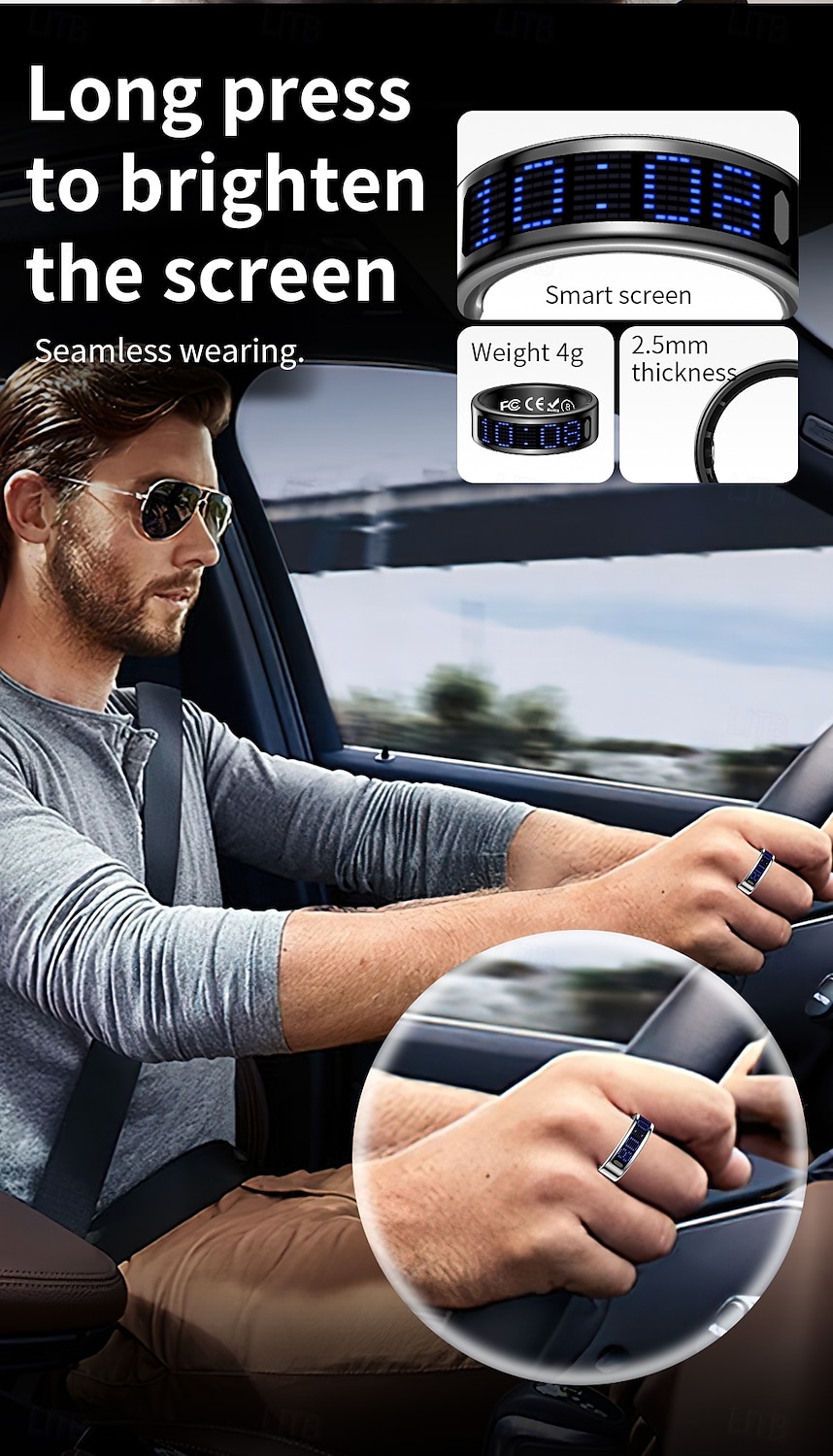 SR16 Älykello 0.1 inch Älykäs rannekoru Älykello Bluetooth Lämpötilan valvonta Askelmittari Aktiivisuuden seuranta Yhteensopiva Android iOS Naisten Miehet Vedenkestävä IPX-8 22 mm: n kellokotelo 2025 - $47.99 –P5