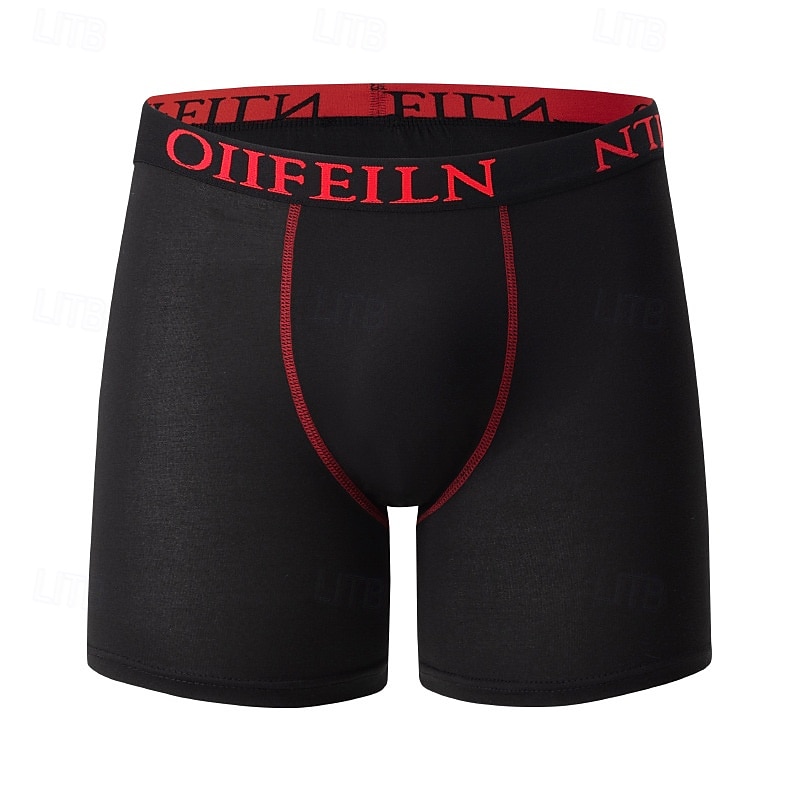 Herr 5st Grundläggande trosor Boxershorts Kalsong Elastisk midja Terylen Mateial som andas Bekväm Färgblock Brev Multifärg 2026 - $17.99 –P3