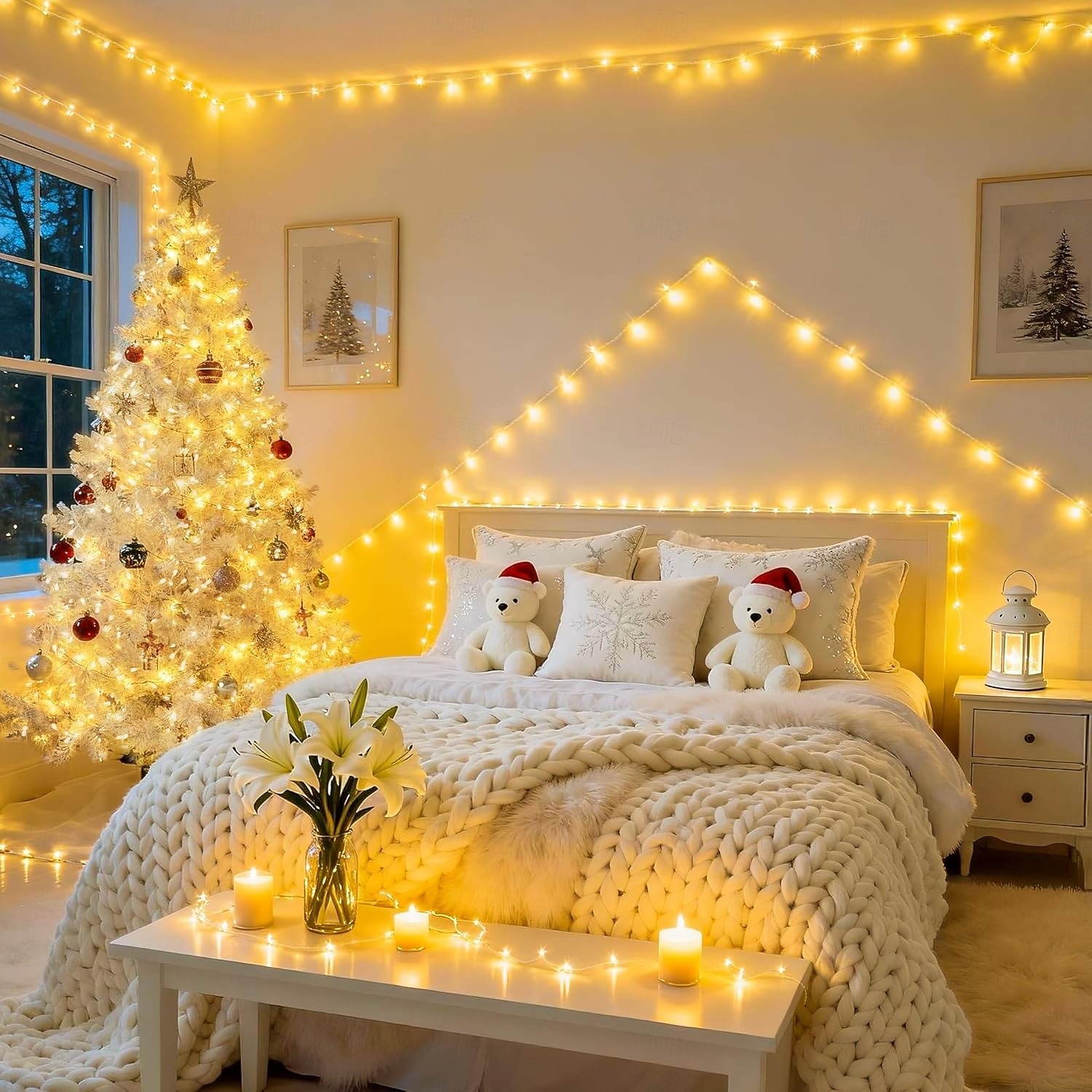 Christmas Tree Decorative String Lights Fairy String Lights 8 Function Low Voltage Safety Plug in Holiday Wedding Party Atmosphere Decorative Lights Props 10/20/30/50/100 meters 2025 - $14.49 –P4