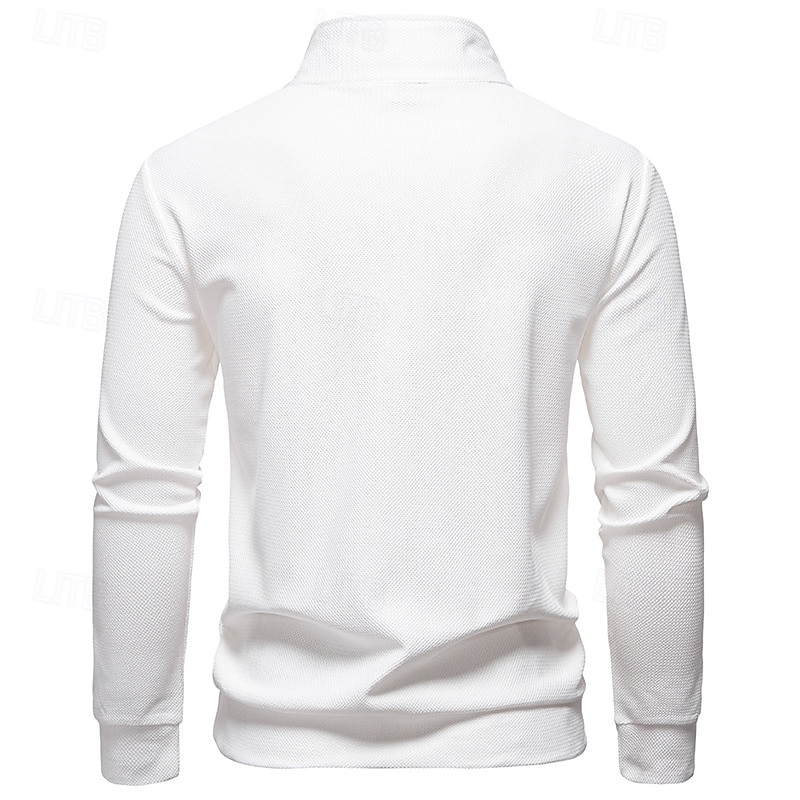 Herre Genser Svart Hvit Militærgrønn Mørkegrå Opprett krage عادي Lomme Sport & Utendørs Daglig Ferie Polyester Gatemote Grunnleggende Fritid Vår Høst Klær Gensere Gensere 2026 - $30.99 –P4