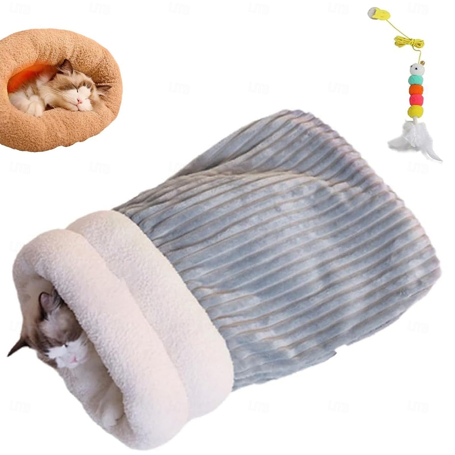 Cat Sleeping Bag Cat Sleeping Bag for Indoor Cats Cozy Winter Soft Plush Self Warm Kittens Indoor Sack 360Wrap Comfortable Pet Snuggle Sack for Cats 2026 - $27.99 –P3