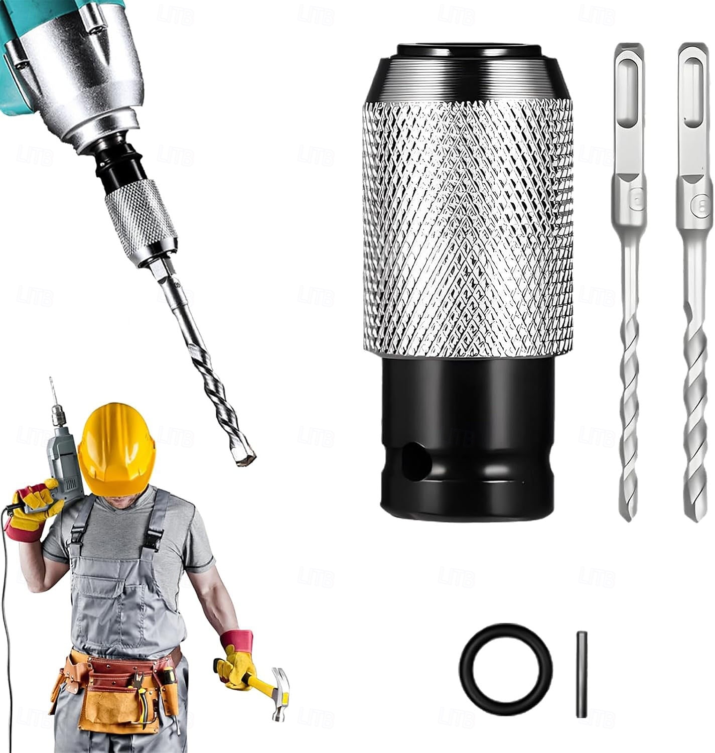 set di utensili adattatori per martello perforatore portatile con 2/3/4 punte per trapano a percussione - testa di conversione per chiave elettrica, anticorrosione &antiruggine, ideale per progetti di del 2026 a $15.99 –P1