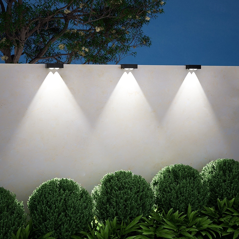 4 db napelemes, vízálló kültéri fali lámpa, 1/2/3/4 LED, villakertbe, lépcsőházba, erkélyre, kerítésbe, verandára, dekorációs világításba 2026 - $23.99 –P15