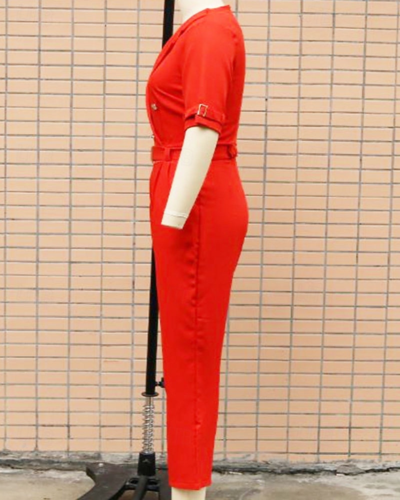 Γυναικεία Φόρμες Ενεργό Συμπαγές Χρώμα Μισό μανίκι Λαιμόκοψη V Τσέπη Κουμπιά Διακοπές Δουλειά Κανονικό Θαλασσί Λευκό Ανθισμένο Ροζ Άνοιξη 2026 - $38.99 –P8