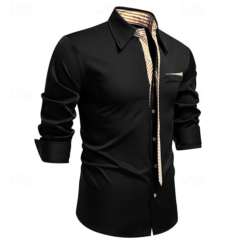 Loucos anos 20 Anos 20 Retro Vintage Blusa / Camisa Mafioso Padrinho Corte Justo Fantasia Homens Baile de Máscaras Traje de festa para noite Negócio / Cerimônia / Casamento Festa de Solteira Adulto de 2026 por $32.99 –P9