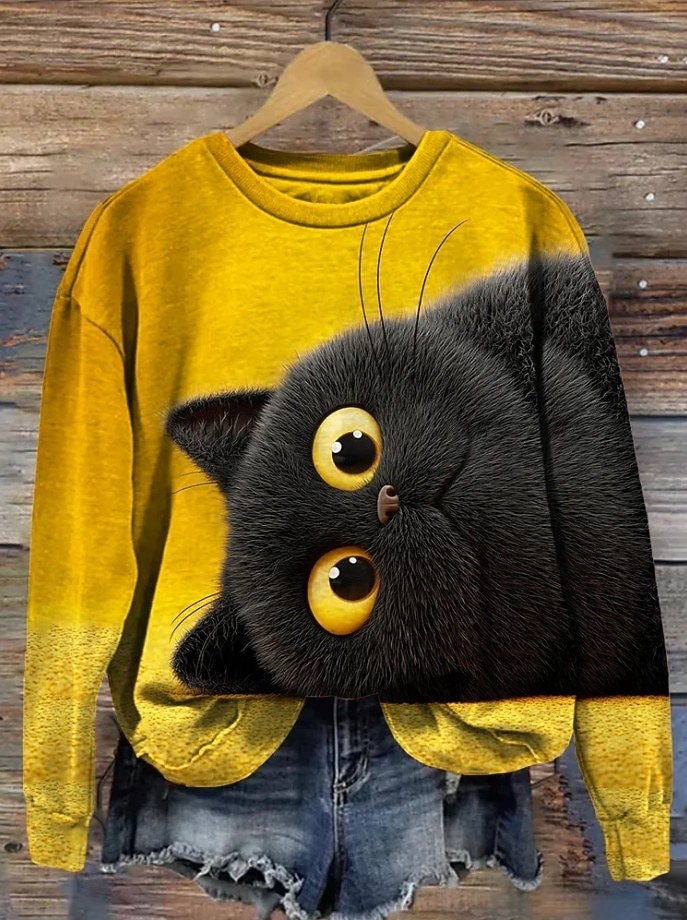 Per donna Felpa Pullover Patchwork Grafico Animale Casual Manica Lunga Girocollo Top Regolari Casuale Streetwear Abbigliamento Quotidiano Giallo Vino Beige Autunno Inverno del 2026 a $28.99 –P1