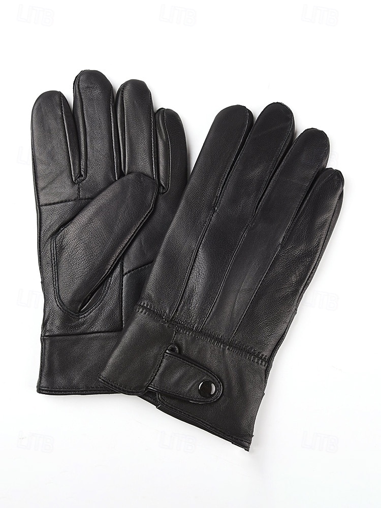 Miesten lampaannahkakäsineet - vedenpitävät, fleecevuoratut lämpimänä, tyylikkäät ja käytännölliset talviulkona käytettäväksi 2026 - $18.99 –P4