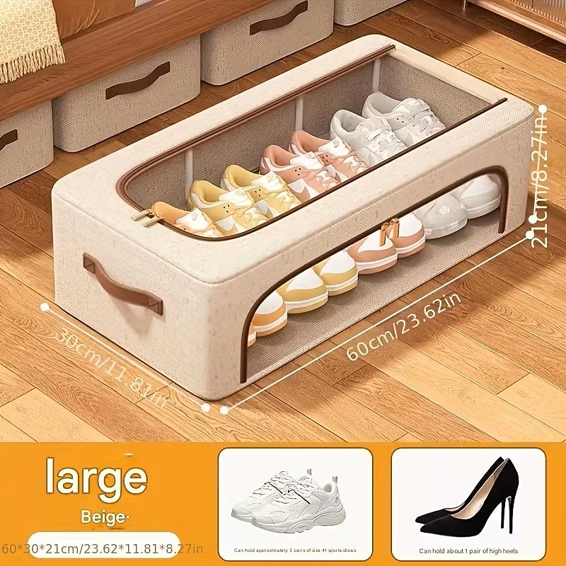 Foldable Window Shoe Cabinet - Stackable Under-Bed Storage Organizer with Clear Front Compartments, Space-Saving Shoe Rack for Closet, Bedroom, Entryway, Sturdy Construction for Sneakers, Heels, Boots 2026 - $10.99 –P15