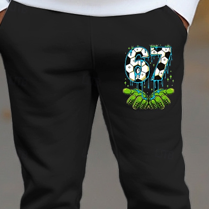 2026年 男女兼用 男の子 3D グラフィック 67 パンツ スウェットパンツ 春 秋 ストリートファッション ベーシック 子供 4〜12年 アウトドア スポーツ カジュアル レギュラー  コレクション – $9.99 –P7