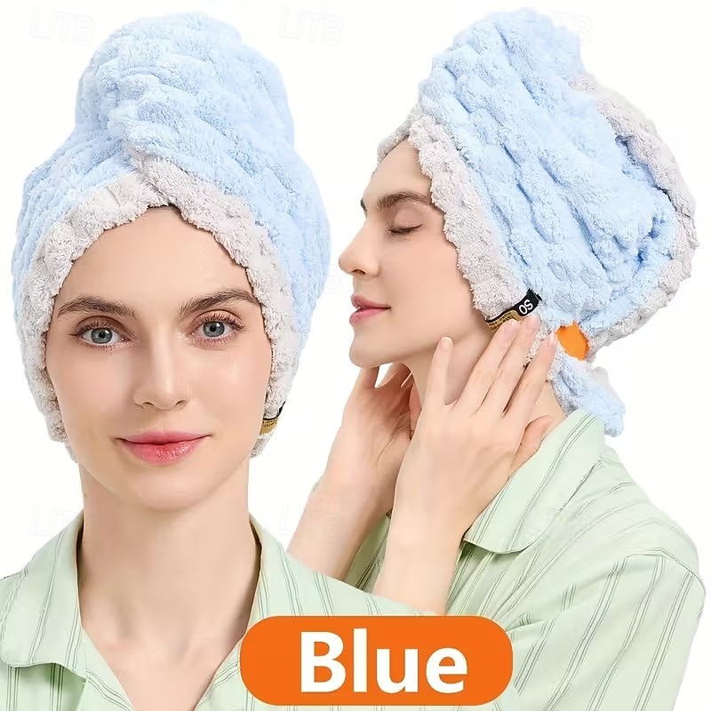 cuffia per capelli da donna con design a coda larga, autunno e inverno, extra large e spessa, asciugamano per capelli super assorbente ad asciugatura rapida, asciugamano per capelli in pile di del 2026 a $15.99 –P12
