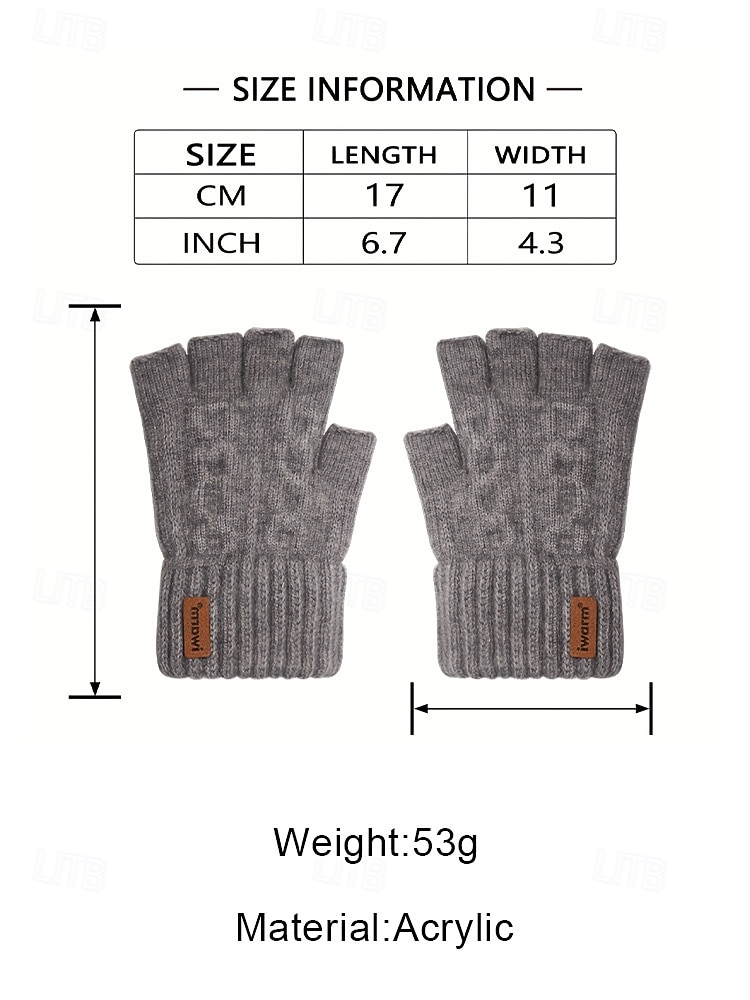 Vingerloze handschoenen voor heren - comfortabel gebreid ontwerp, meerdere kleuren, warm en stijlvol winteraccessoire voor dagelijks gebruik, kantoor en buitenactiviteiten 2026 - $9.99 –P5