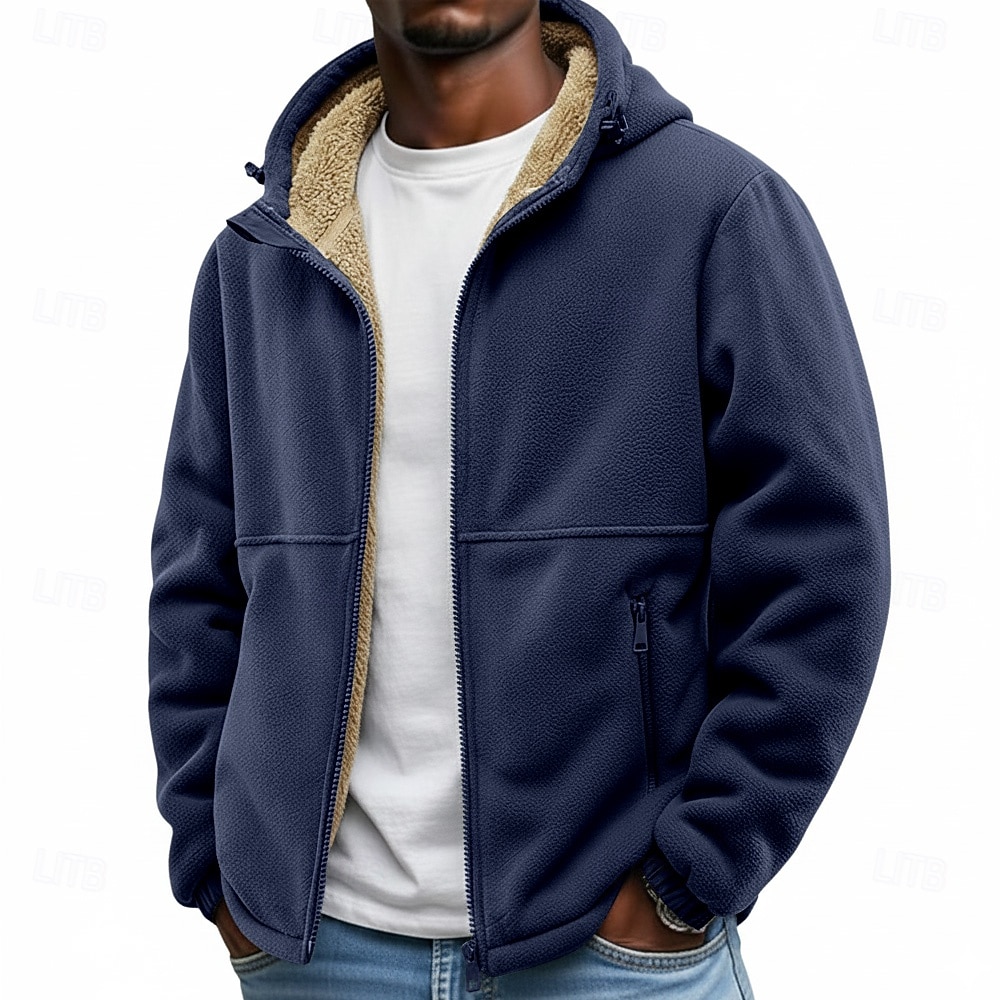 Homme Veste d'Extérieur Veste en Polaire Veste à Capuche Formel Maison À capuche Toison Automne Hiver Couleur Unie Actif Quotidien À capuche Régulier Noir bleu marine Marron Vert Veste de 2026 ? $45.99 –P6