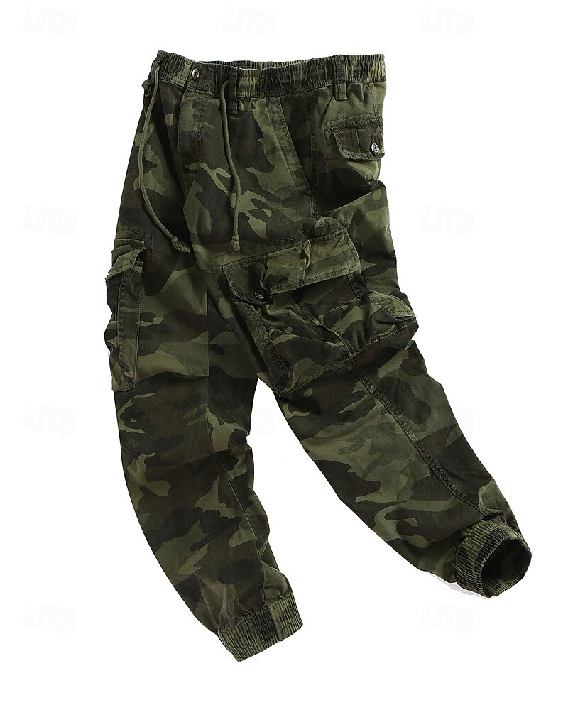 Men's Cargo Pants Trousers Drawstring Elastic Waist Multi Pocket Camo Windproof Wearable Daily Outdoor Camping & Hiking Streetwear Stylish ArmyGreen Khaki Micro-elastic 2026 - $48.99 –P12