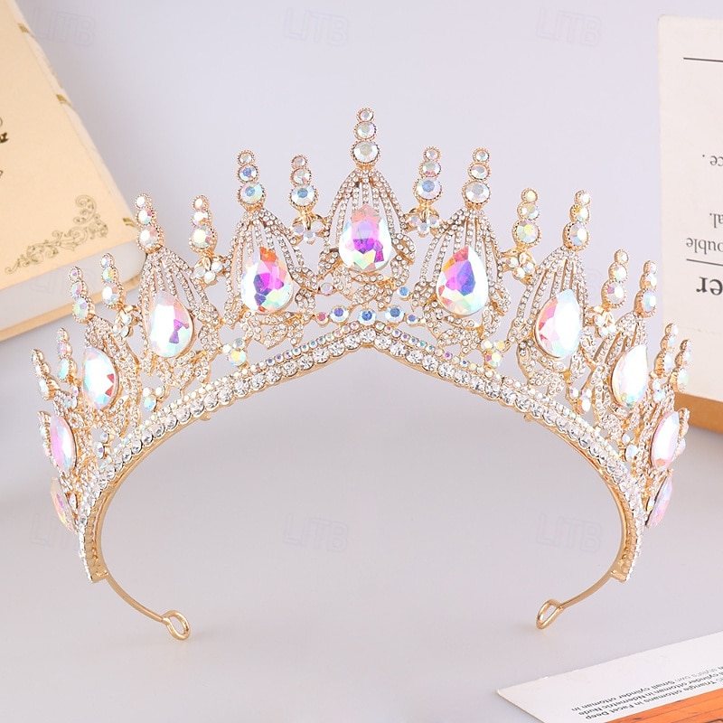 Crown Tiaras Headdress Alloy Wedding Birthday Vintage Cute With Rhinestone Headpiece Headwear 2026 - $28.99 –P3