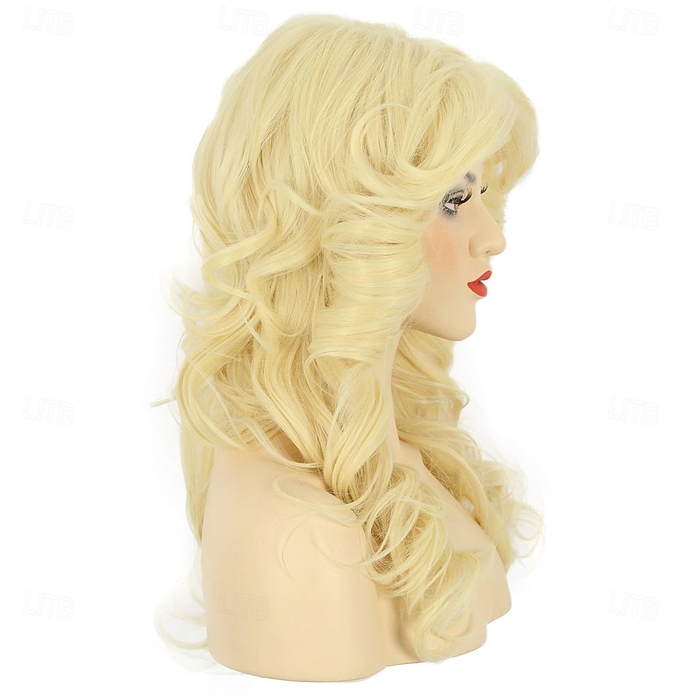 Perucă pentru femei, cu pene, maro lung, ondulat, pentru discotecă, anii '70, costum vintage vopsit, pentru carnaval, festival, petrecere 2026 - $21.99 –P5