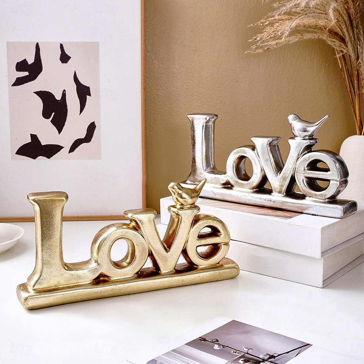 Valentine's Day Decoration LOVE Letter Ornaments Decorative Handicrafts Made of Resin Material With Gold and Silver Foil Decoration on The Surface 2026 - $25.99 –P5
