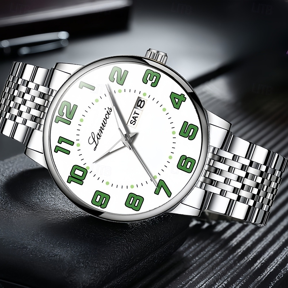 Relógio de Pulso Masculino Avançado Relógio de Quartzo Masculino Fashion Relógio Luminous com Calendário A Melhor Opção de Presente para Homens de 2026 por $22.99 –P4