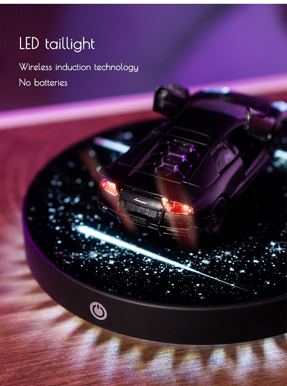Magnetic Levitation Black Cast Car with Luminous Circular Starry Sky Base Featuring Real LED Energy-saving Lighting Effect Controlled By Switch Freely Rotating in The Air for Valentine's Day Gift 2026 - $109.99 –P3