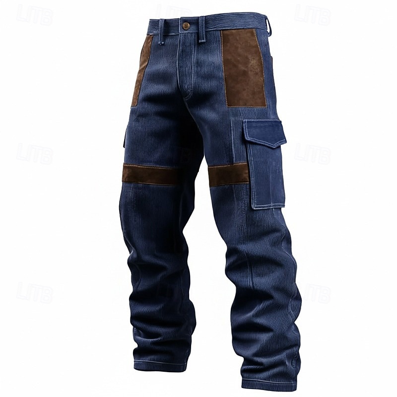 Homme Pantalons Cargo Pantalon cargo Pantalon en velours côtelé Pantalons de Travail Pantalon en daim Patchwork Multi-poches Jambe Droite Uni Évacuation de l'Humidité Respirant Longueur complète de 2025 ? $29.99 –P6