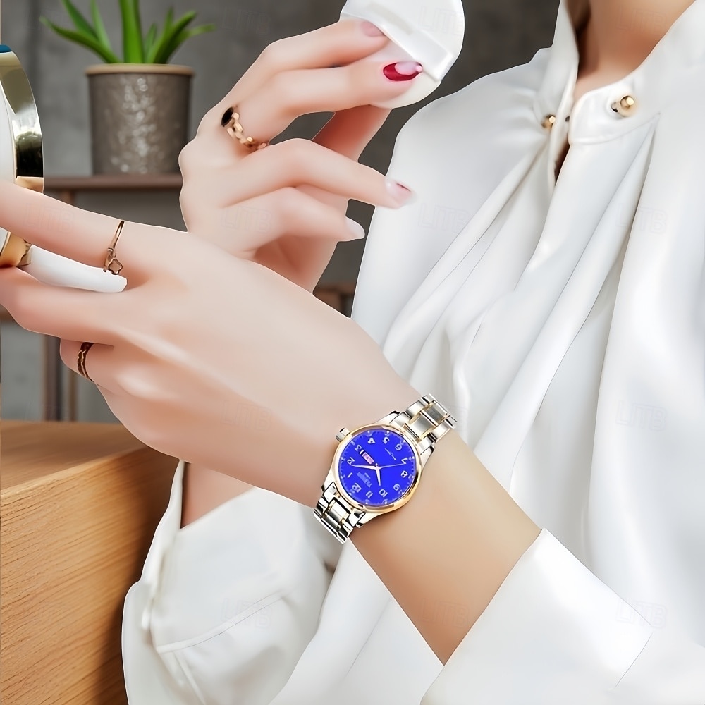 Muotikas ystävänpäivälahja naisten digitaalinen kaksoiskalenterivalo vedenpitävä kello tytöille 2026 - $15.99 –P3