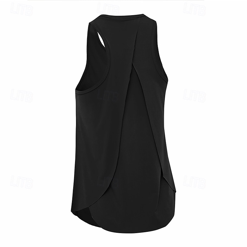 Women's Solid Colored Tank Top Workout Tops Loose Fit Elastic Sweat-Wicking Breathable Tennis Pickleball Yoga Crew Neck Top Black White Yellow Tennis Clothing 2026 - $11.49 –P16