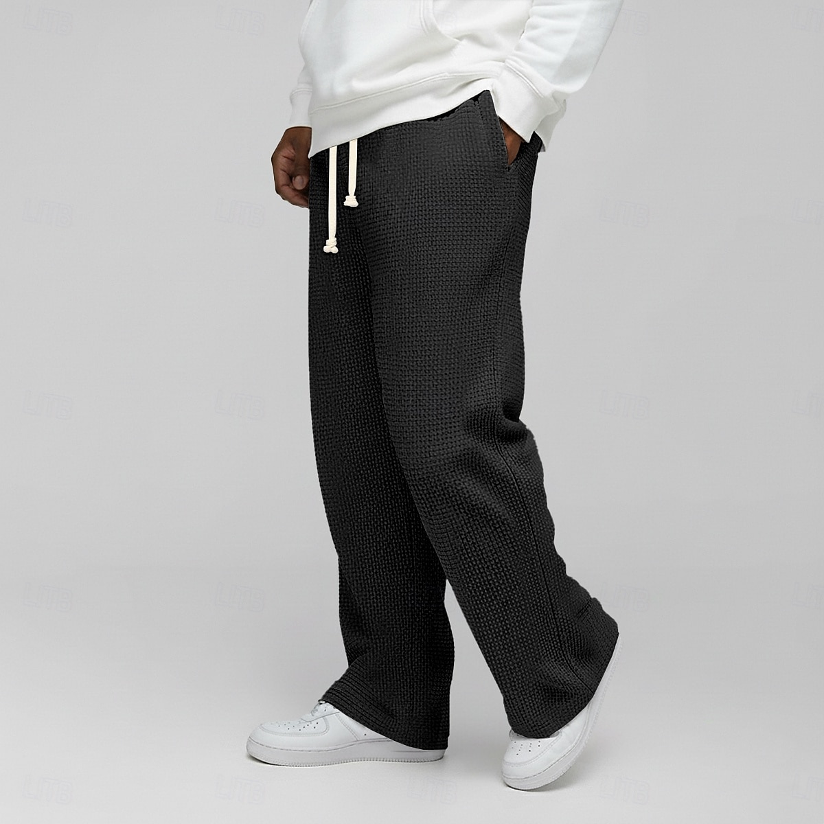 Homme Gauffré Joggings Pantalons Pantalon décontracté Pantalons Amples Cordon de serrage Jambe Droite Couleur Unie Confort Longueur complète Occasionnel Quotidien Extérieur Vacances Mode Coupe Ample de 2026 ? $25.99 –P3