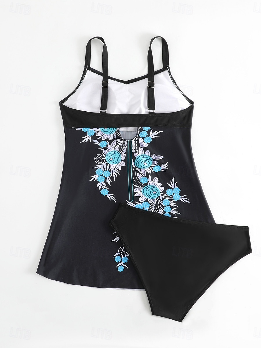 Kvinnors tankini 2-delad baddräkt sexig mage kontroll hög midja smal rygglös semester strandkläder ombre u-hals ärmlös baddräkt 2026 - $19.99 –P5