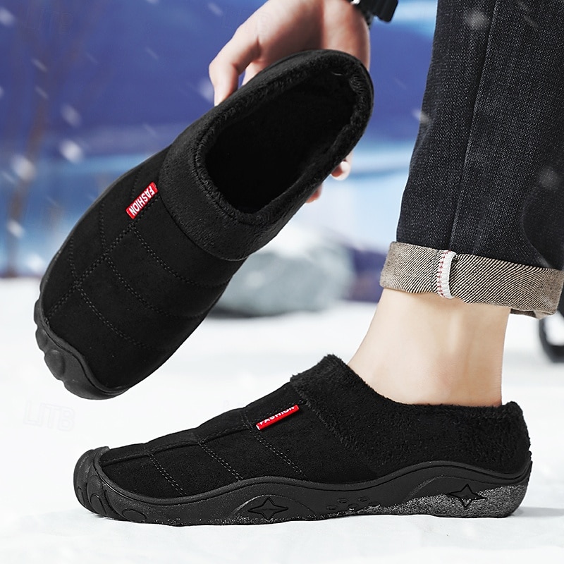 scarpe slip-on trapuntate marroni da uomo con fodera in pile: calzature calde e comode per l'inverno e le uscite informali del 2026 a $34.99 –P11