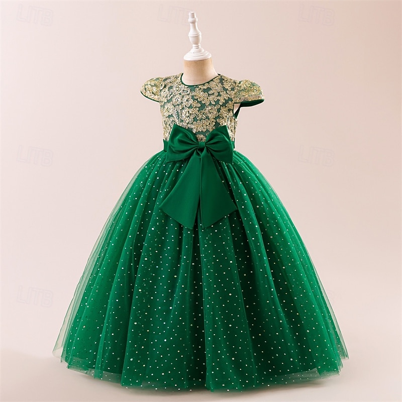 Enfants Fille Robe Robe de Soirée Couleur Unie Sans manches Formel Performance Occasion Spéciale Noeud de cravate Mode Quotidien Princesse Polyester Maxi Robe de Soirée Robe évasée Robe en Tulle Ét de 2026 ? $45.99 –P11