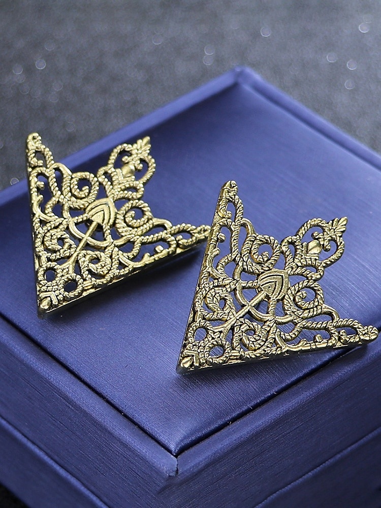 spilla con punte per colletto in lega da uomo: elegante design vintage con dettagli in cristallo, disponibile in più colori, perfetta per eventi formali e abbigliamento da lavoro del 2026 a $7.99 –P6