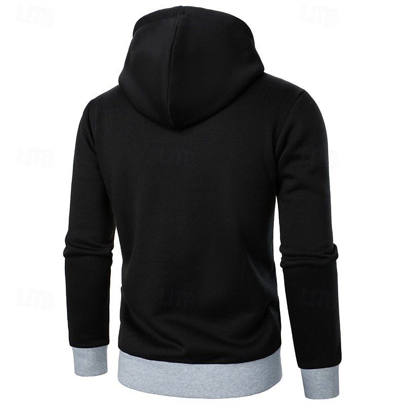 Homme Sweat à capuche Noir Gris Clair Gris foncé À capuche Bloc de Couleur Patchwork Avec Poches Sport & Loisir Quotidien Fête Polyester Streetwear Basique Occasionnel Automne Hiver Vêtement Tenue de 2026 ? $25.99 –P6