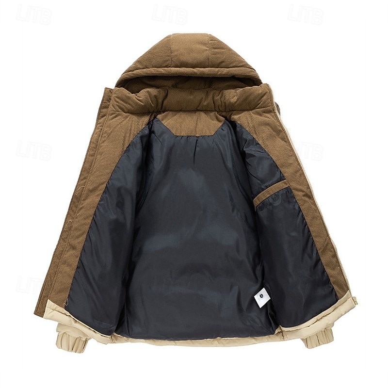 Pánské Zimní kabát Puffer bunda S vycpávkou Kapsy Kostka Polyester Venkovní Ležérní Denní Standardní Módní Šik ven Na běžné nošení Zahřívací Zima Barevné bloky Černá Trávová zelená Khaki Puffer Jacket 2026 - $51.99 –P5