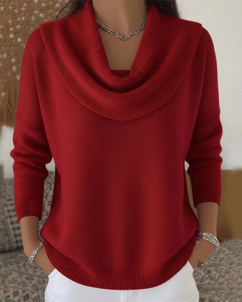 Dámské Svetr Rolák Šik ven Na běžné nošení Pevná barva Rolák Pletený Dlouhý rukáv Běžné topy Plést Dovolená Jdeme ven Víkend Černá Bílá Podzim Zima 2025 - $33.99 –P2