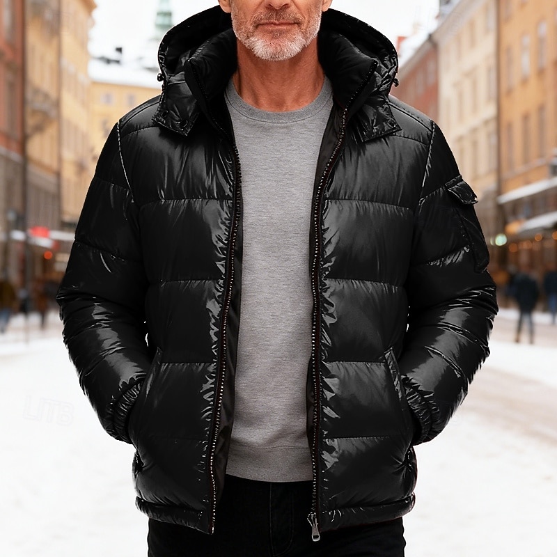Per uomo Cappotto Invernale Giacca Piumino Giacca imbottita Imbottito Tasca Piumino in piuma d'oca bianca All'aperto Casuale Quotidiano Regolare Moda Streetwear Casual Calore Termico Inverno Tinta del 2026 a $69.99 –P2