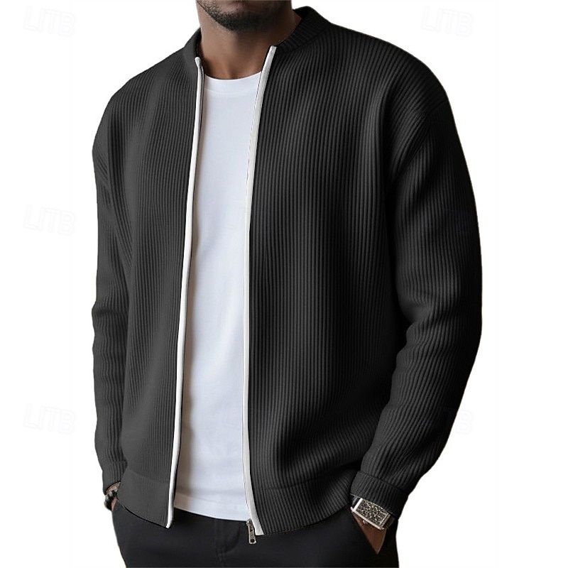 Муж. Легкая куртка Вельветовый пиджак Повседневная куртка Отпуск Повседневные Дышащий Карман Весна Осень Полотняное плетение Мода Классика Воротник-стойка Обычная 2026 - $35.99 –P2