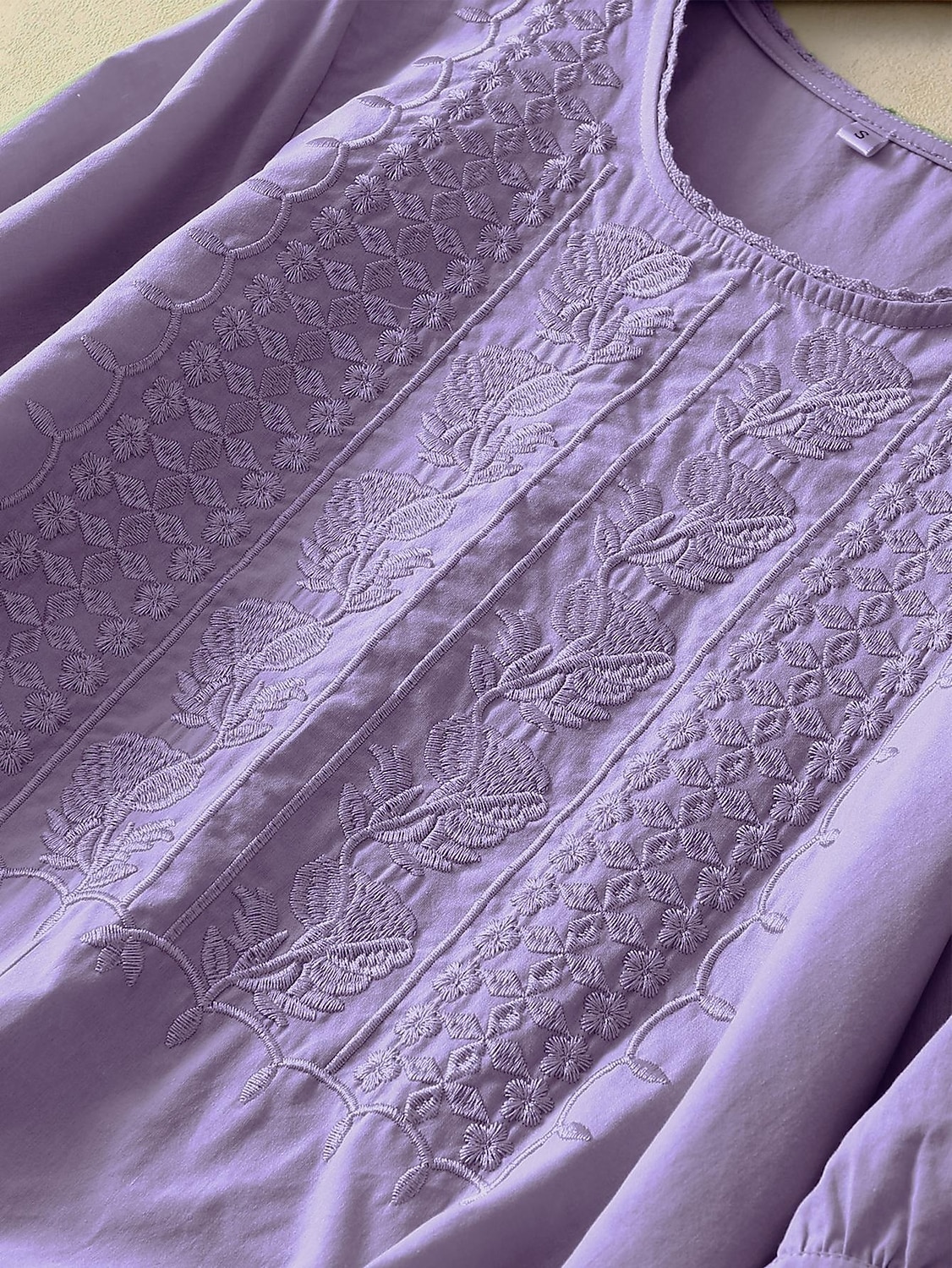 Damskie Koszula Haft Jednokolorowe Kwiaty Codzienny Boho Rękaw 3/4 Rękaw 3/4 Półgolf Zwykłe topy Codzienny Wyjściowe Niebieski Jasnozielony Fioletowy Lato 2026 - $38.99 –P15