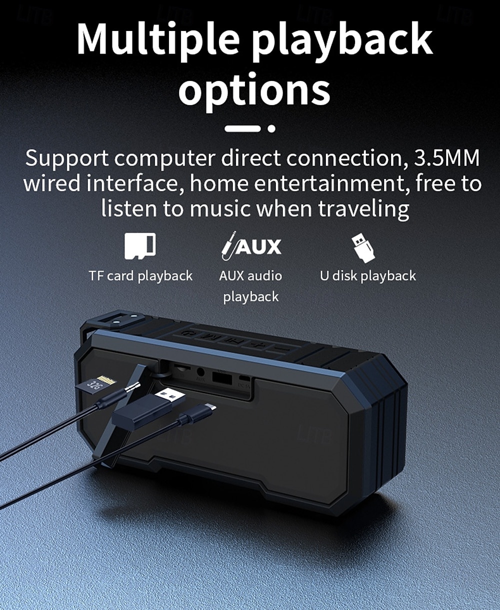 Portable Wireless Speaker High-power Subwoofer IPX6 Waterproof 7-color RGB Lighting and Dynamic Party Effects Long-lasting Battery Life Wireless Connection USB/SD/TF Card Input Valentine's Day Gift 2026 - $31.99 –P12