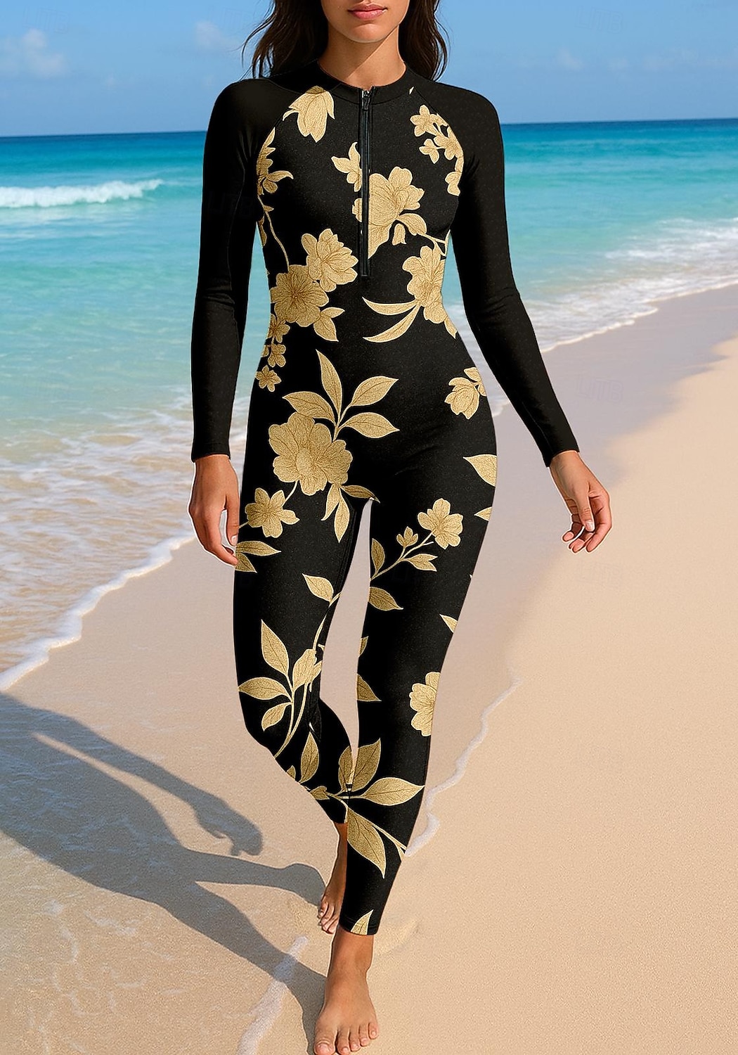 Damen Anti UV Shirt Ganzkörper-Bademode Diveskin-Anzug Frontreißverschluss UPF50+ Schnelltrocknend Hohe Elastizität Langarm Bademode Surfen Tauchen Schnorcheln Sommer 2026 - $49.99 –P4