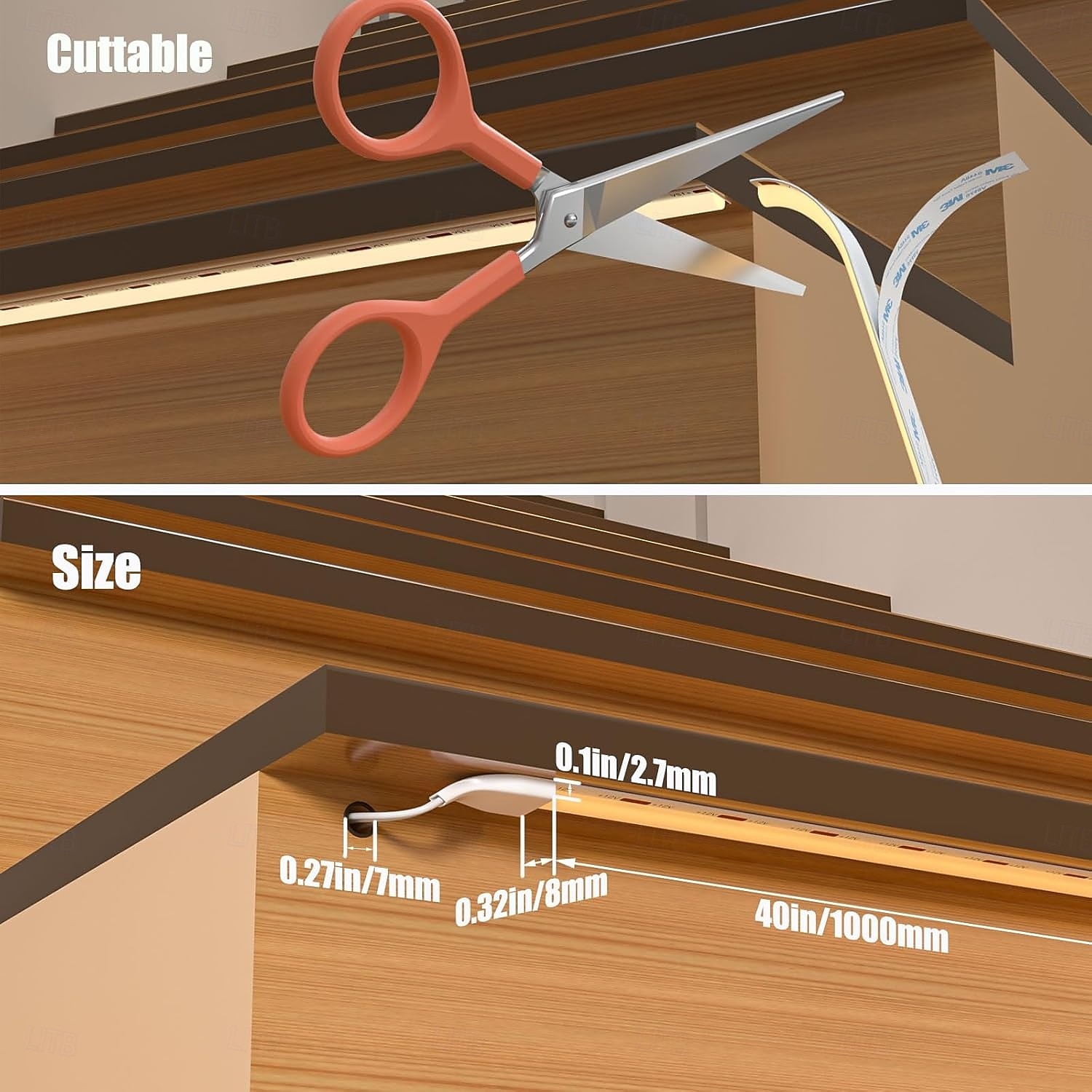 Комплект светодиодной подсветки лестницы с интеллектуальным датчиком движения, 10-24 шт., 4,9-футовая светодиодная лента COB для внутренней подсветки лестниц, оснащенная кабелем с выключателем и 2025 - $145.99 –P7