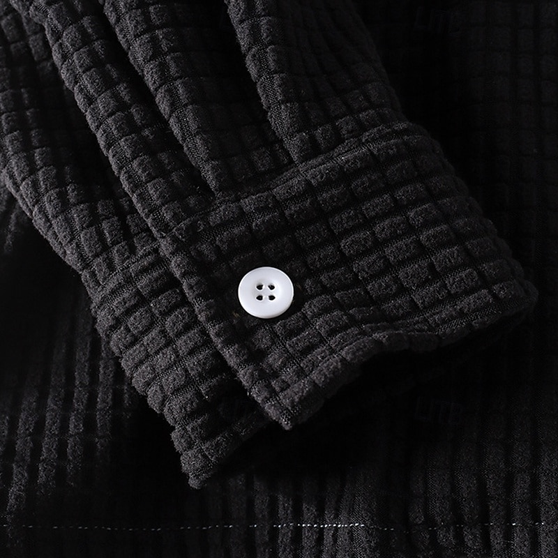 Ανδρικά Πουκάμισο Βάφλα πουκάμισο Casual πουκάμισο Πουκάμισο με κουμπιά Θαλασσί Καφέ Πράσινο του τριφυλλιού Μακρυμάνικο Σκέτο Πέτο Causal Καθημερινά Μπλοκ χρωμάτων Ρούχα Μοντέρνα Καθημερινό 2026 - $26.99 –P2