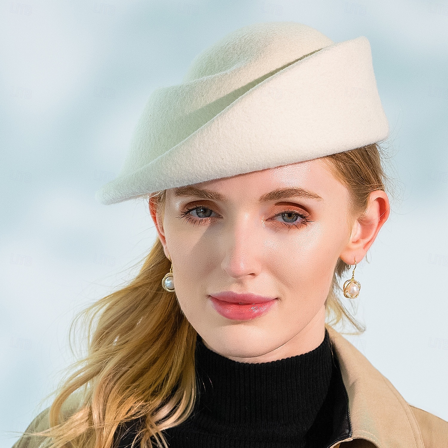 Sombreros 100% lana, boina, sombrero fedora, sombrero platillo, cóctel de boda, elegante tocado de tul de color puro. 2026 - $45.99 –P13