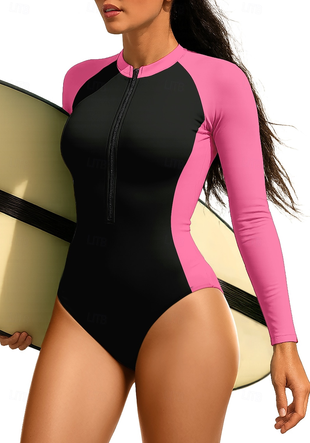 Women's Rash Guard Color-blocking Zip Up UPF50+ Quick Dry Lightweight Long Sleeve Bodysuit Swim Shirt Surfing Canoeing Beach Summer 2026 - $30.99 –P3