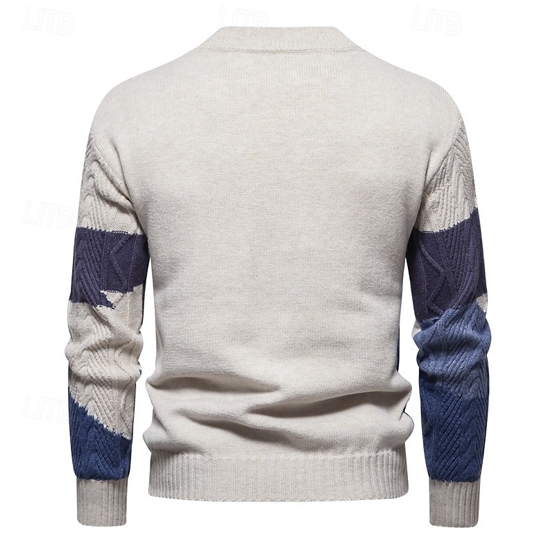 Per uomo Maglione Jacquard Felpa Maglione A Coste Treccia Maglia Top Regolari Patchwork Blocco di colore Semplice Girocollo Maglieria Contemporaneo Casuale Abbigliamento quotidiano Abbigliamento del 2026 a $39.99 –P4